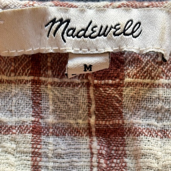 Madewell Plaid Pocket Midi Shirtdress Cotton Blend Women’s Size Medium - Picture 7 of 9